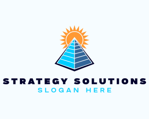 Pyramid Sun Structure logo design