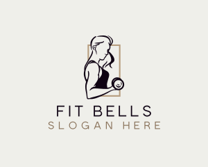 Woman Fitness Muscle logo design