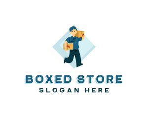 Package Delivery Man logo design