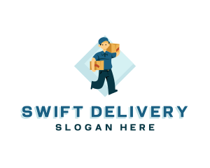 Package Delivery Man logo design