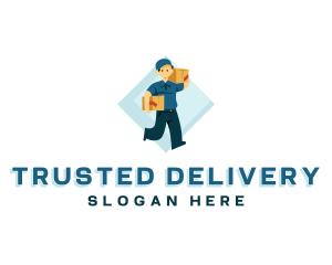 Package Delivery Man logo design