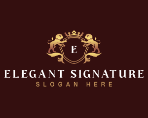 Elegant Lion Crest  logo design