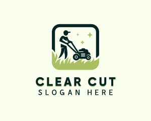 Lawn Mower Gardener logo design