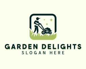 Lawn Mower Gardener logo design