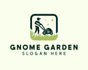 Lawn Mower Gardener logo design