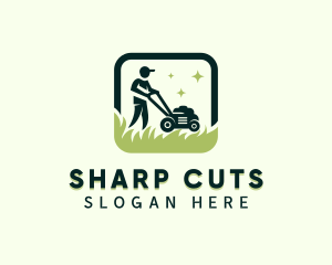 Lawn Mower Gardener logo design