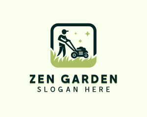 Lawn Mower Gardener logo design