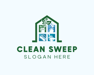 Home Cleaning Housekeeping Tools logo design