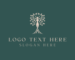 Organic Beauty Woman Tree  logo