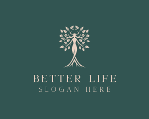 Organic Beauty Woman Tree  logo design