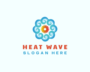 HVAC Heating Cooling Wind logo design