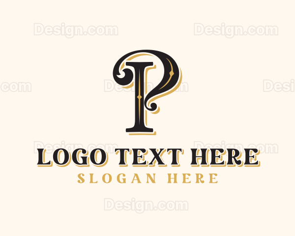 Luxury Decorative Jewelry Letter P Logo