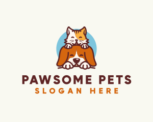 Cute Pet Cat Dog logo