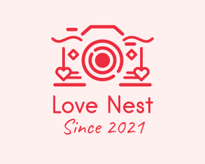 Red Valentine Camera logo design