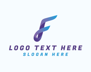 Gradient Business Letter F logo design