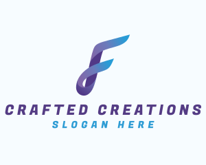 Gradient Business Letter F logo design