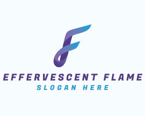 Gradient Business Letter F logo design