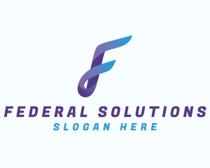 Gradient Business Letter F logo design