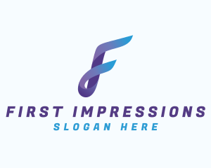 Gradient Business Letter F logo design