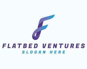 Gradient Business Letter F logo design