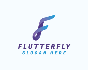 Gradient Business Letter F logo design