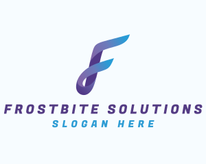 Gradient Business Letter F logo design