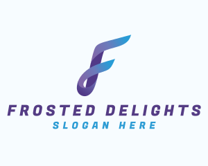 Gradient Business Letter F logo design