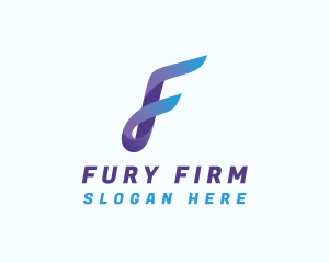 Gradient Business Letter F logo design