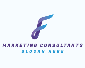 Gradient Business Letter F logo design