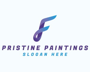 Gradient Business Letter F logo design