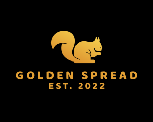 Golden Squirrel Animal logo design