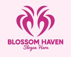 Pink Flower Bud logo design