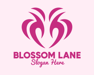 Pink Flower Bud logo design