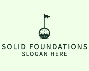 Golf Ball Flag Logo