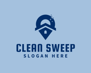 Home Cleaning Location logo design