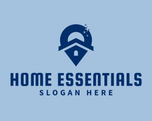 Home Cleaning Location logo design