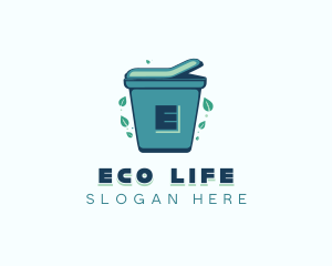 Eco Trash Bin Recycle logo design