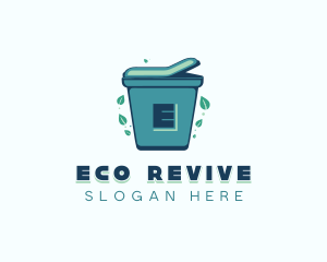 Eco Trash Bin Recycle logo design