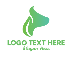 Leaf Dog Face  Logo