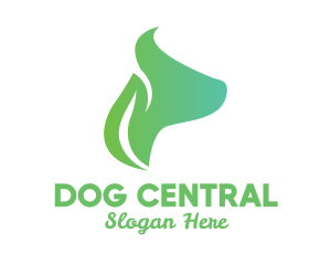 Leaf Dog Face  logo design