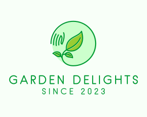 Nature Hand Seedling logo design