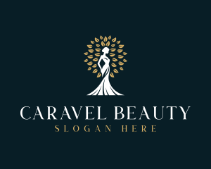 Woman Tree Beauty logo design