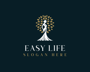 Woman Tree Beauty logo design