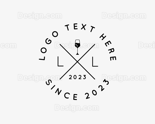 Hipster Wine Bar Logo