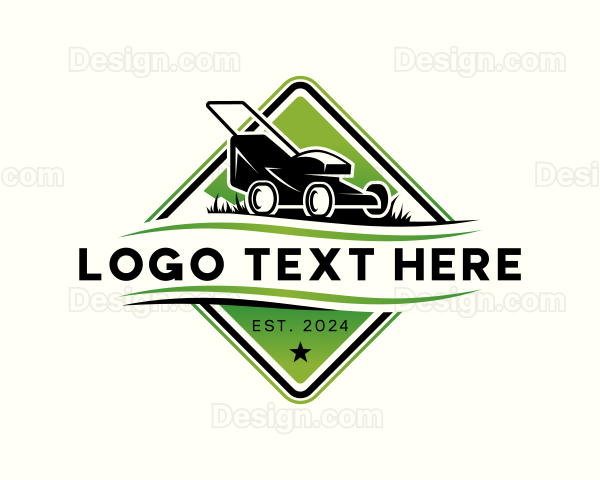 Grass Lawn Mower Logo