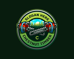 Arborist Chainsaw Logging logo design