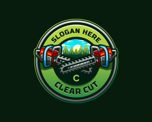 Arborist Chainsaw Logging logo design