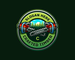 Arborist Chainsaw Logging logo design