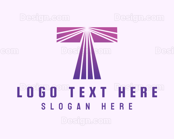 Modern Purple Letter T Logo