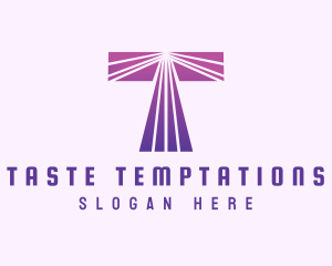 Modern Purple Letter T logo design